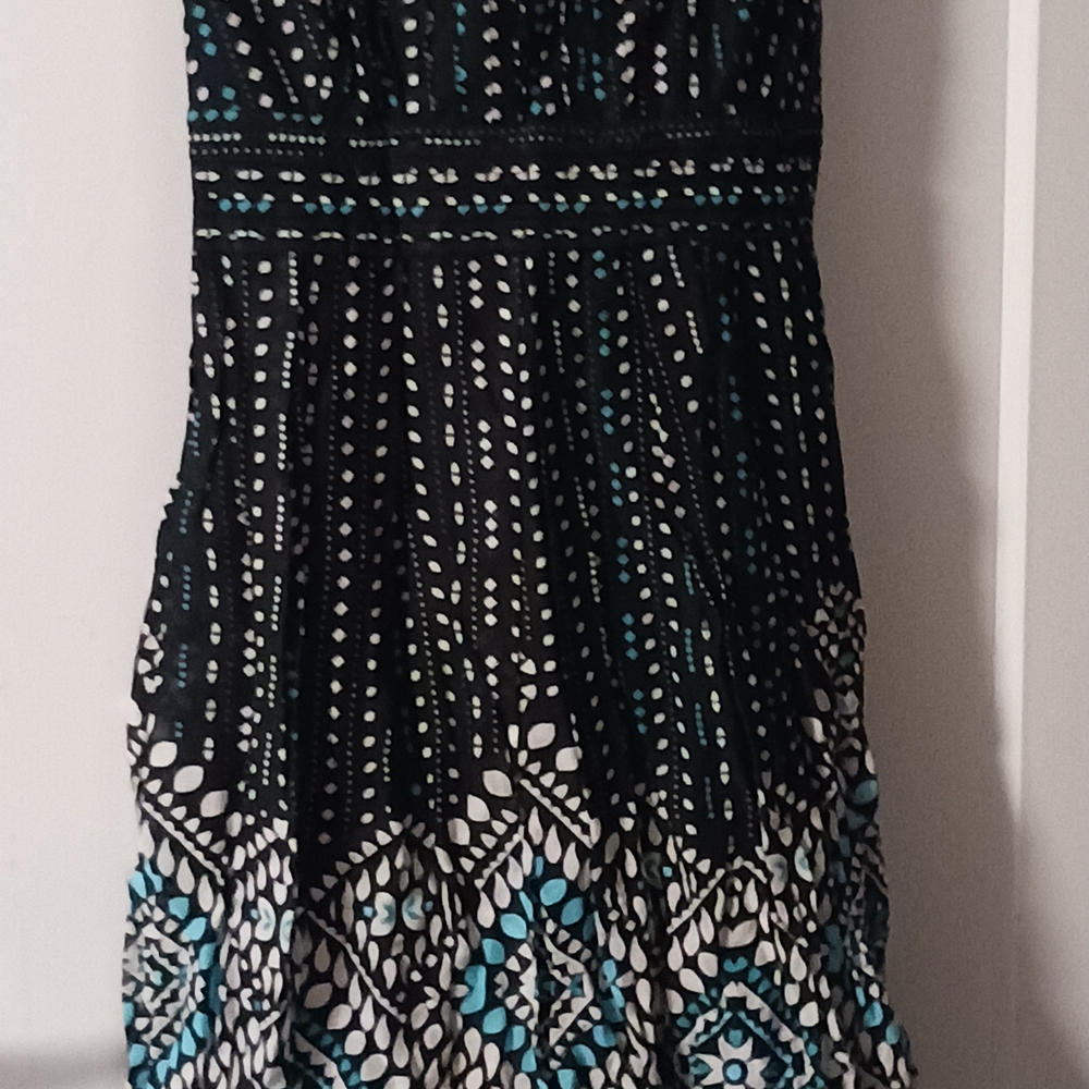 Spense Black and Blue Midi Dress